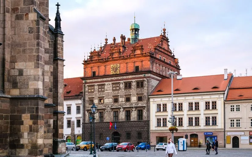 Die traditionelle alte Braukunst spiegelt sich auch in der Architektur des  19. Jahrhundert in Pilsen wider. 