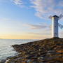 Sonnenuntergang am Leuchtturm Mühlenbake