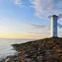 Sonnenuntergang am Leuchtturm Mühlenbake