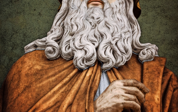 Statue von Leonardo da Vinci in den Uffizien