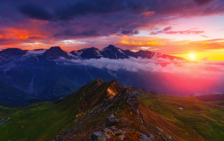 malerische Morgenszene des Großglockners in Österreich