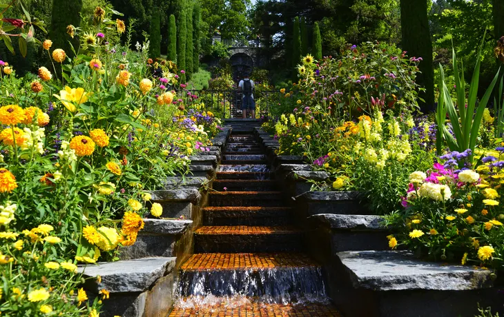 Italienische Wassertreppe auf der Insel Mainau am Bodensee, Deutschland