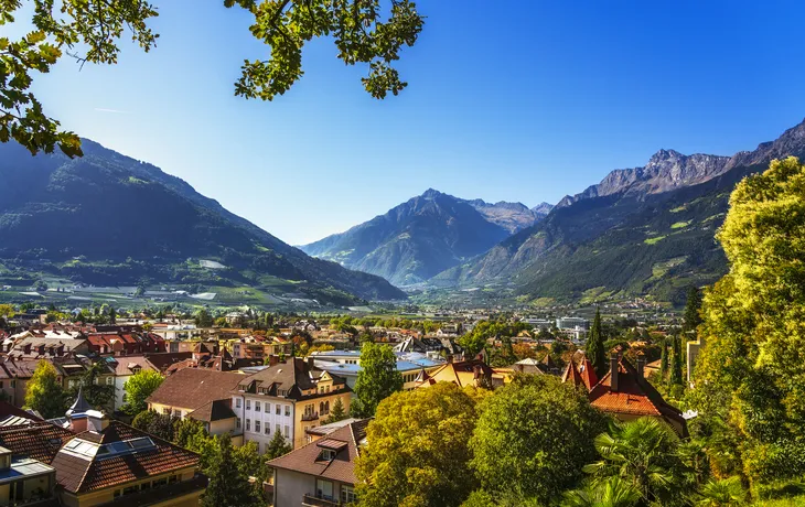 Aussicht auf Meran vom Tappeinerweg