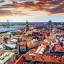 Panoramablick vom Rigaer Dom auf die Altstadt von Riga