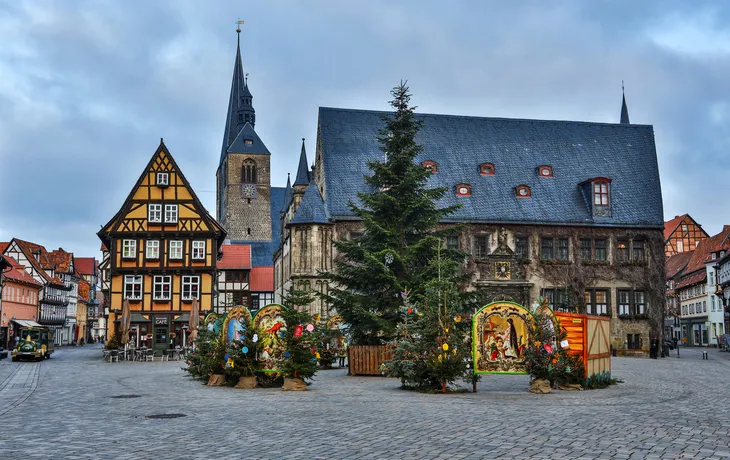 Bilder aus der historischen Fachwerkstadt Quedlinburg im Harz zur Weihnachtszeit
