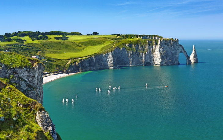 Klippen von Étretat in der Normandie, Frankreich